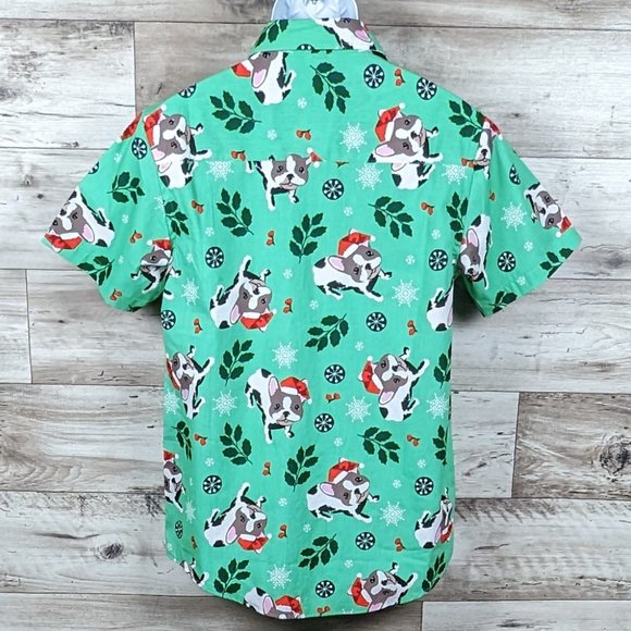 VSTR* Men's Short Sleeve Button Down Curved Hem Chest Pocket Shirt~ Size Small - Picture 2 of 11